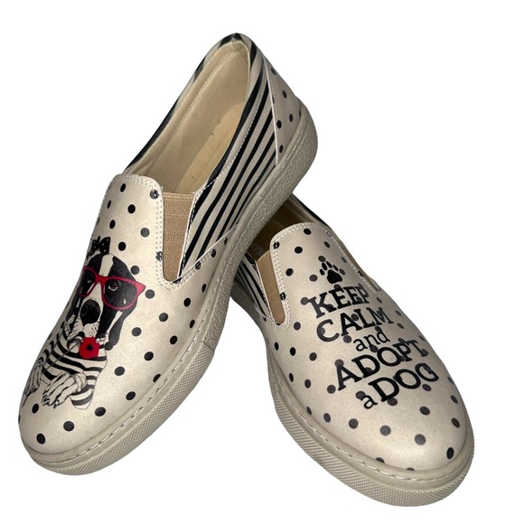 Streetfly - Keep Calm and Adopt a Dog slide in Loafers, Size 39, NIB - Picture 6 of 9